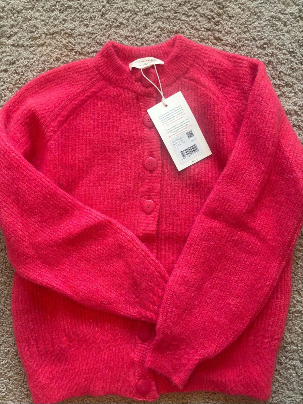 Sézane Othello cardigan (candy pink)